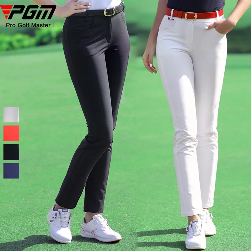 Pgm Women Spring Casual Golf Trousers Slim Fit Golf Pants Ladies High Waist Pants Autumn Quick Dry Breathable Sports Pants XS-XL