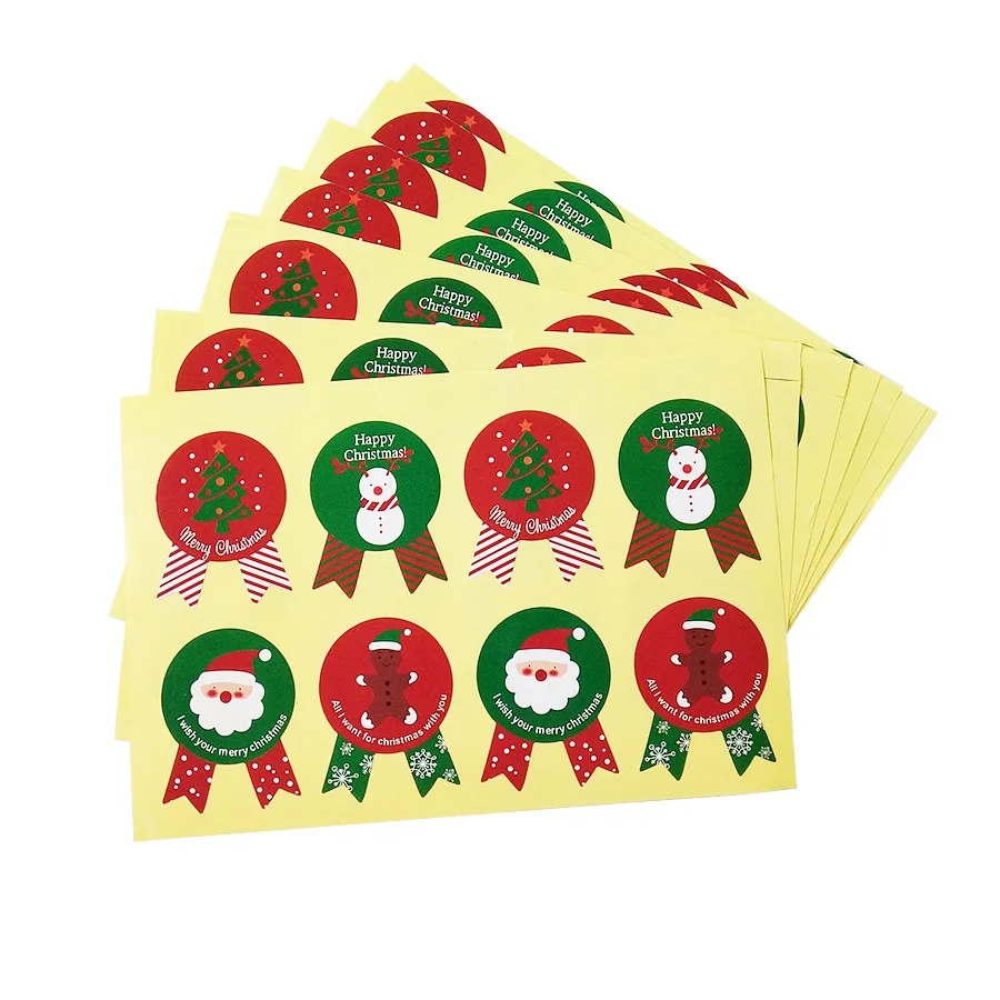 80PCS Vintage Christmas Theme series Badge Design DIY Multifunction Seal Sticker  Gift Label