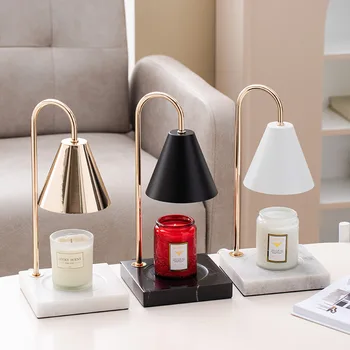 Aromatherapy Wax Melting Lamp with Marble base, Metal Electric Candle Warmers Night Light Aroma Decorative Lamp for Xmas Gifts