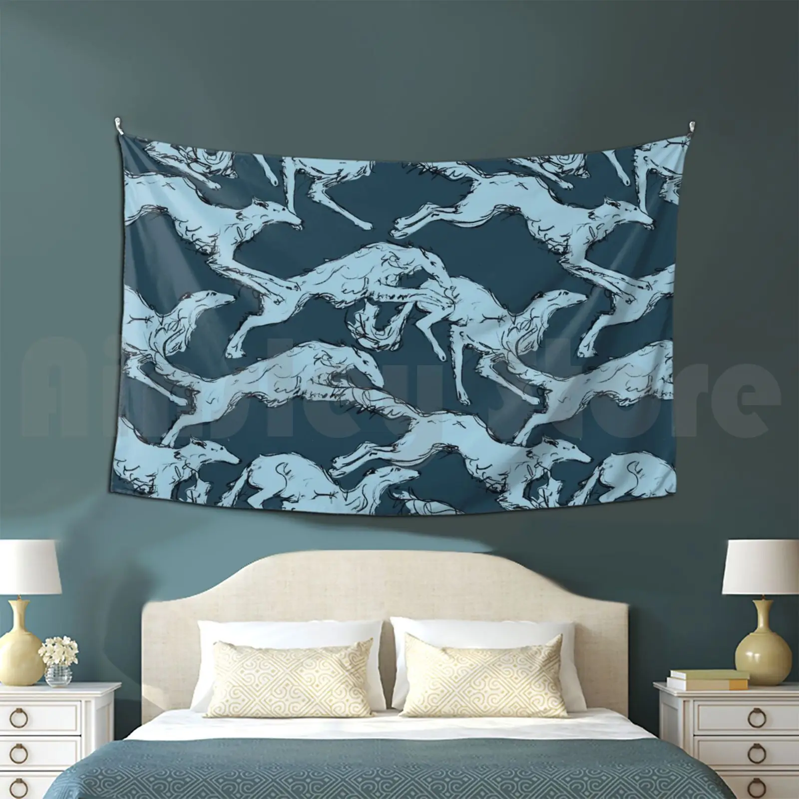 Borsois Customized Tapestry Galgo Greyhound Sighthound Dog Animal Lobitos Whippet Magyar Agar Windspiel