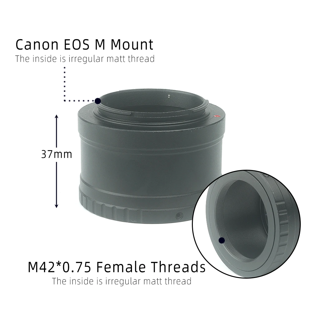 EYSDON 망원경 렌즈 어댑터, 캐논 EO S.M 마운트 카메라용 완전 금속, 1.25 인치-EOS M T-링 어댑터