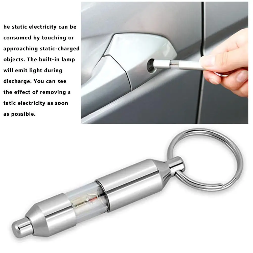 Chaveiro antiestático antiestático de carro, Rod antiestático automático tipo cigarro para interior do carro, eliminador prático resistente ao desgaste, 1pc