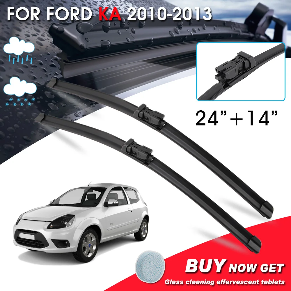 

BROSHOO Car Fornt Window Windshield Wipers Blade For Ford KA 24"+14" LHD&RHD Car Model Year 2010-2013 Auto Accessories