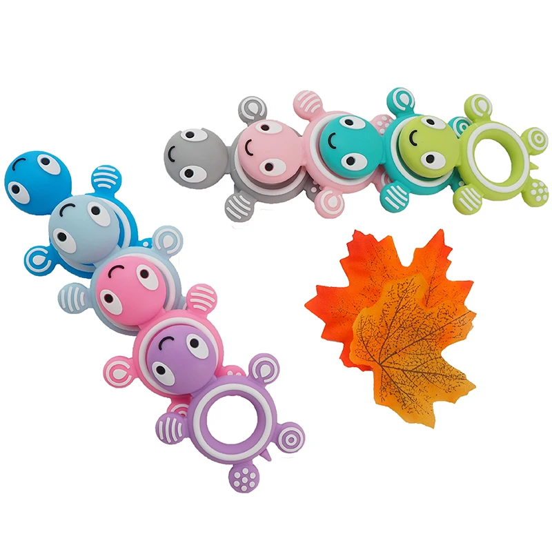 

Chenkai 10PCS Baby Silicone Cute Turtle Teethers BPA Free Baby Tiny Rod Teething Food Grade DIY Chew Bracelet Necklace Kids Toys