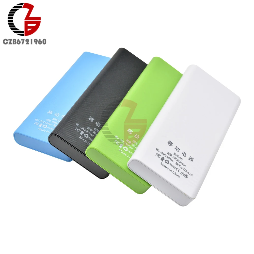 5V Dual USB 8*18650 Power Bank Shell Battery Case DIY Box Storage with Flashlight dla iPhone Samsung Xiaomi Huawei Charging