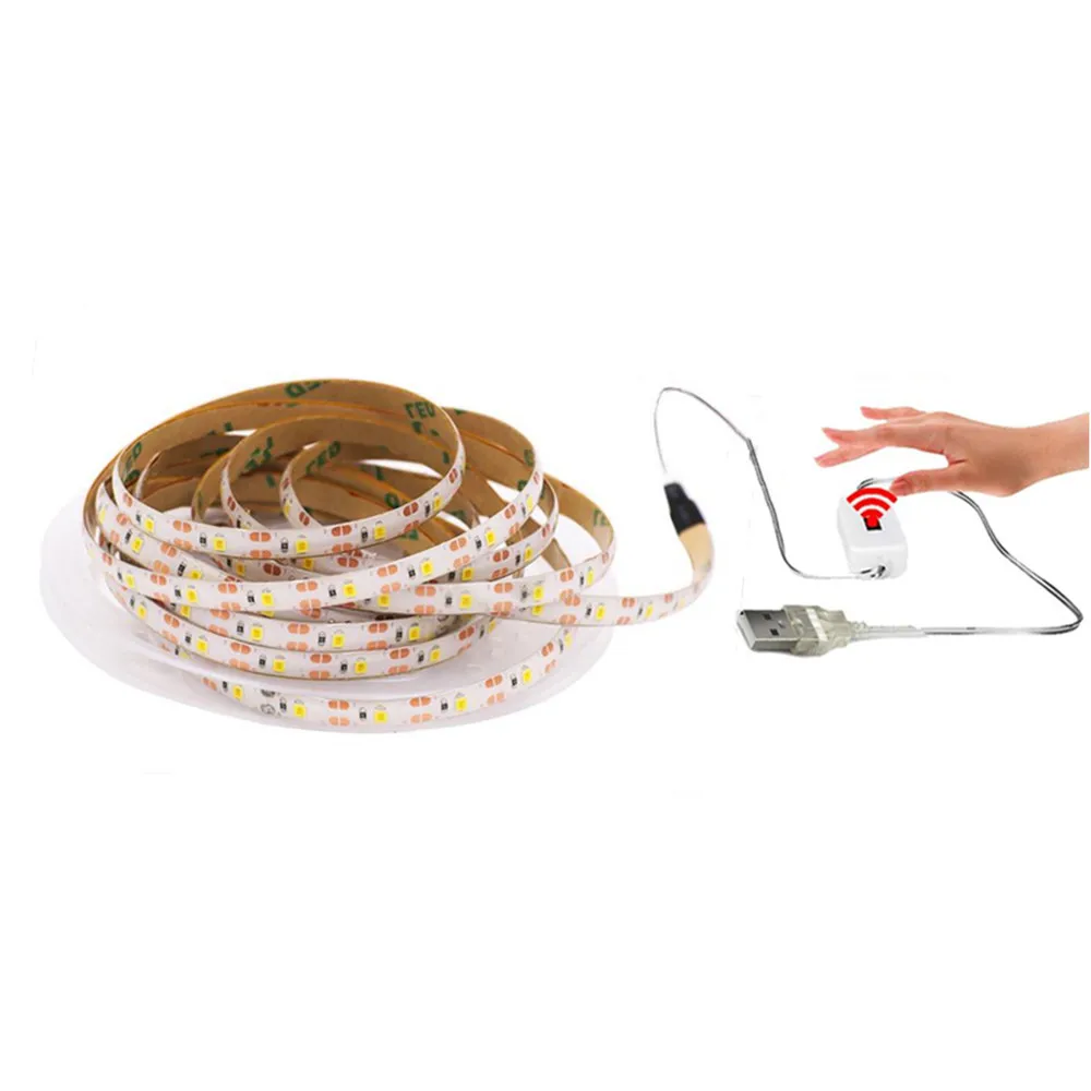 USB LED Backlight TV Kitchen Strip DC 5V Lamp Hand Sweep Waving ON OFF Sensor Light Diode Lighting Waterproof 2835SMD 60Leds/m