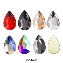 9x14mm Large Drop Nail Art Rhinestone Flat k9 Glass Crystal Strass 3D Trendy Manicure DIY Decorations Accesories