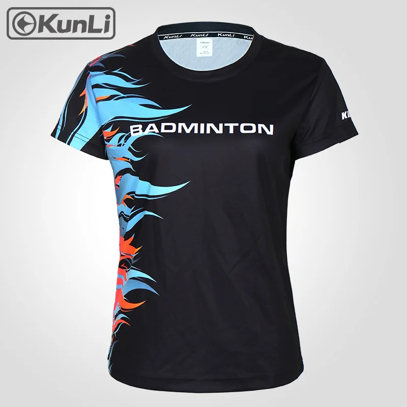 

Kunli short tennis shirt women outdoor sports badminton clothing running clothing T-shirt basketball Volleyball shirt