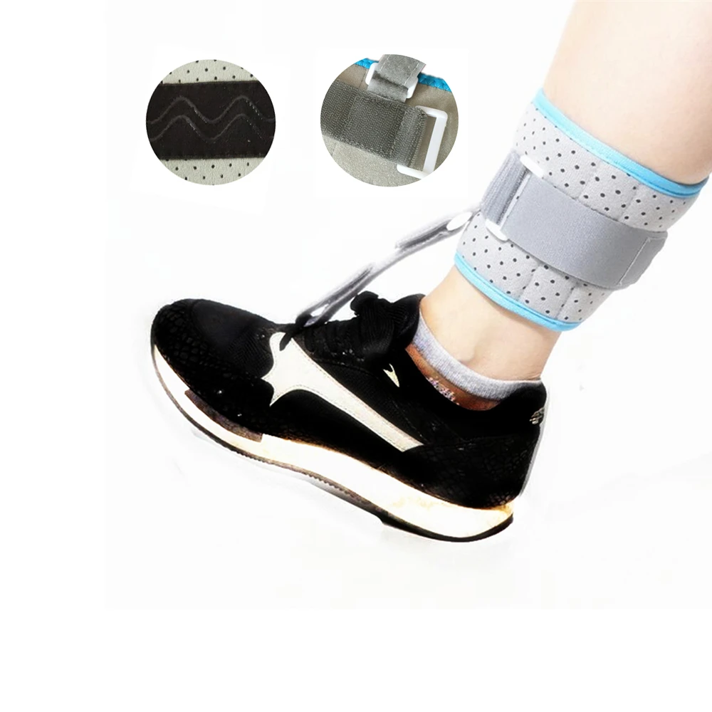 Ankle Support Drop Foot Brace Orthosis - Comfort Cushioned Adjustable Wrap Compression for Improved Walking Gait Prevents Cramps