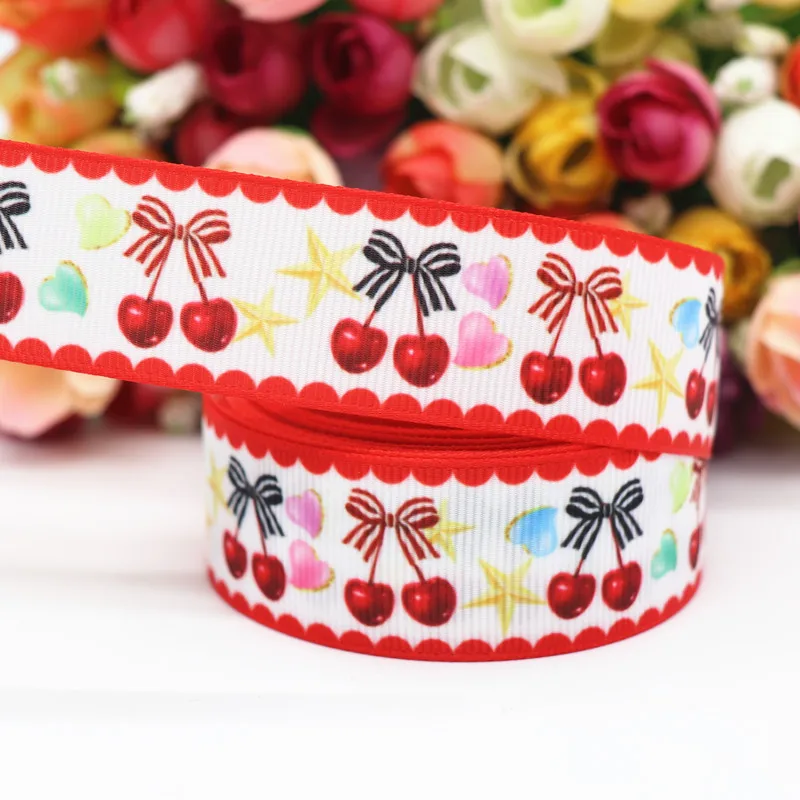 10 Yards 1'' 25MM Ripsband mit Frucht-/Kuchenmuster für Haarschleifen, DIY-Handarbeitsmaterial Y19121001 – Detail 3