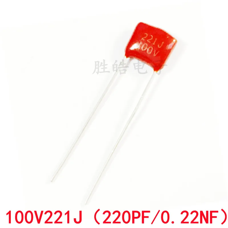 20PCS 100V221J 220PF 5% High Quality Pitch 5mm 220P 221 100V CBB Polypropylene Film Capacitor