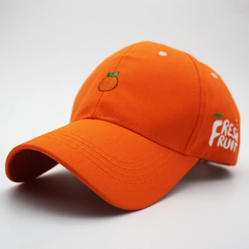 New Arrival Spring Leisure Fresh Fruit Embroidery Hat Strawberry Banana Cherry Orange Peach Baseball Cap For Women