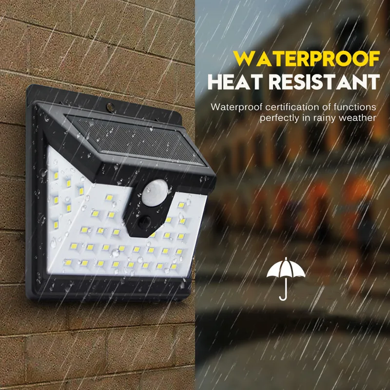 Solar Sensor Wall Lamp Outdoor Waterproof LED Human Motion Sensor Light Garden Courtyard Street Villa Corridor Solar Lighting