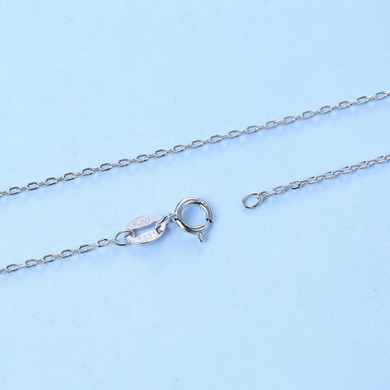 MIQIAO 925 Sterling Silver Thin O Chain Long 40 45 50 55 60 CM Wide 0.9 1.1 1.2 MM Rose Gold Platinum Color Necklace Accessories