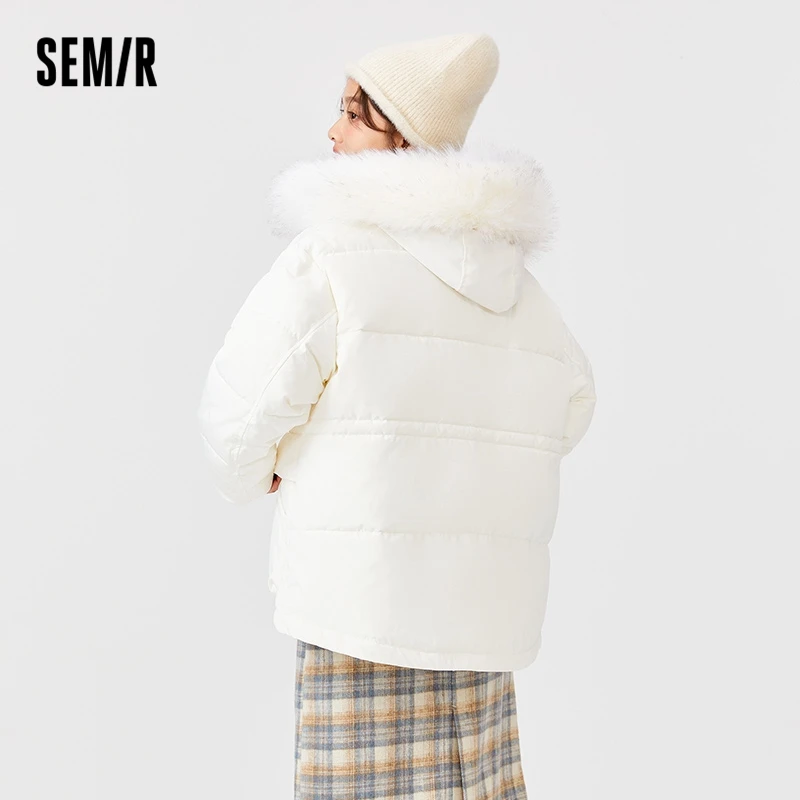 SEMIR Cotton-Padded Jacket Women Korean Winter Jacket Thickened Tooling New Three-Proof Loose Padded Cold-Proof Winter 2021