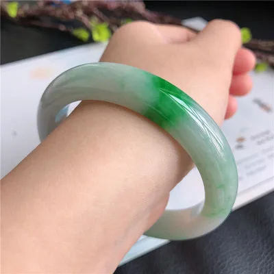 

Zheru jewelry natural light green two-tone jade 54-64mm bracelet elegant princess jewelry, best gift for mother and girlfriend