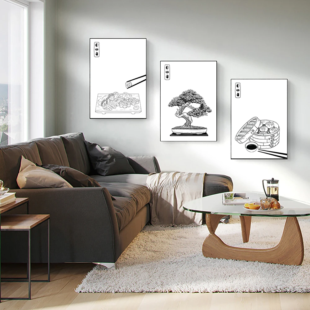 Japanese Food Wall Art Prints Dumplings Poster Canvas Painting Minimalist Kitchen Picture For Living Room Sushi Ramen Home Decor