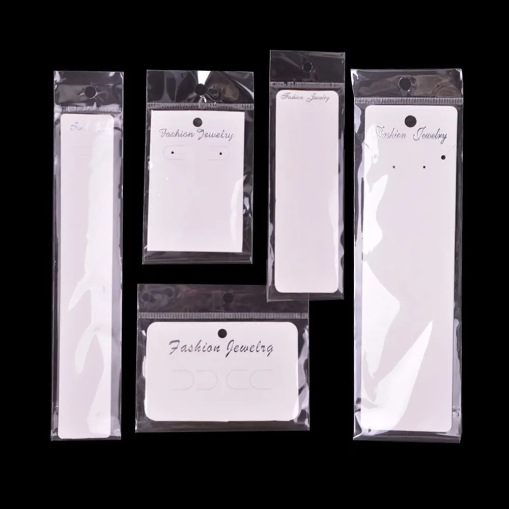 30-50sets Display Card with Opp Bags Transparent Self Adhesive Plastic Bag for Handmade Jewelry Necklace Bracelet Packaging