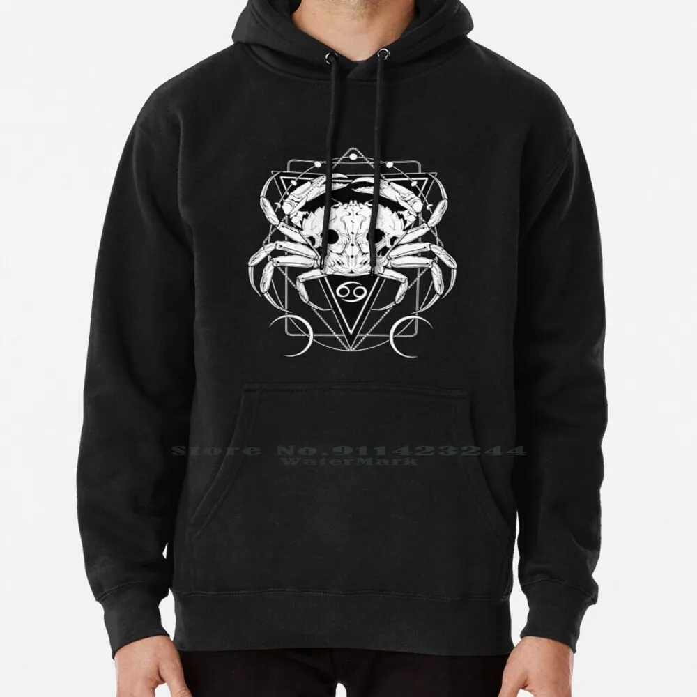 Zodiac : Cancer Hoodie Sweater 6xl Cotton Cancer Crab Zodiac Horoscope Astrology Skulls Tentacles Octopus Dark Art Evil Horns