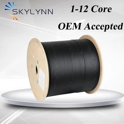 1Km/Drum Simgle Mode Single Core FTTH Indoor Drop Cable with 1.2mm Steel Wire Strenth Member LSZH Jacket (1-12 Core OEM Accept)