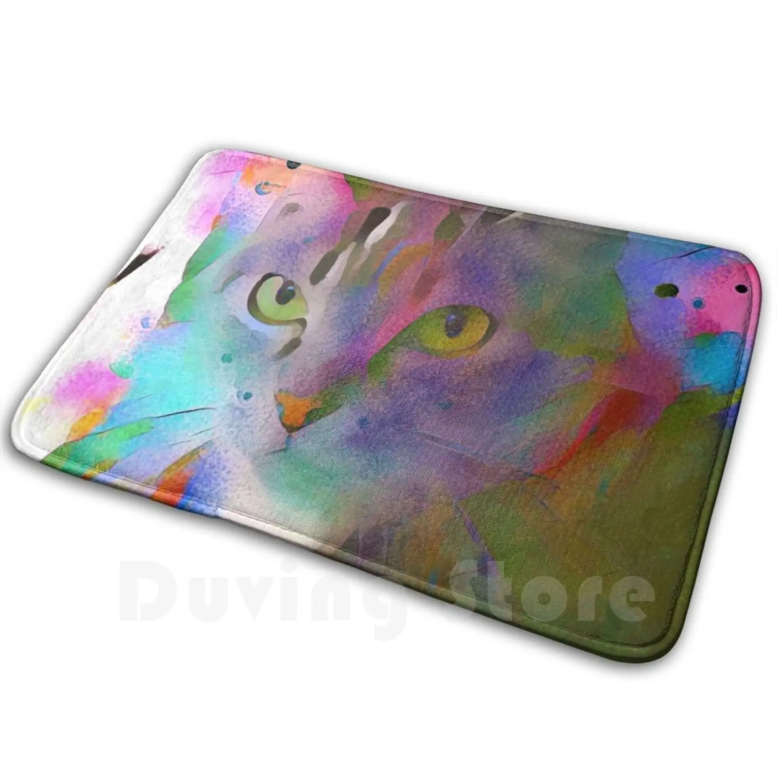 

Pussycat Dreams розового цвета # 3-х коврик, коврик, подушка, мягкая пастель, акварель, абстрактное кошачье лицо, портрет домашнего животного, милые котенки, котенок