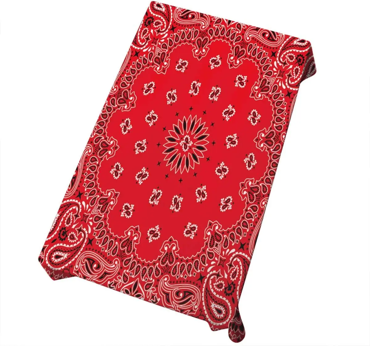 

Western Paisley Tablecloth Bandana Seamless Pattern with Red and White Ornaments Decorative