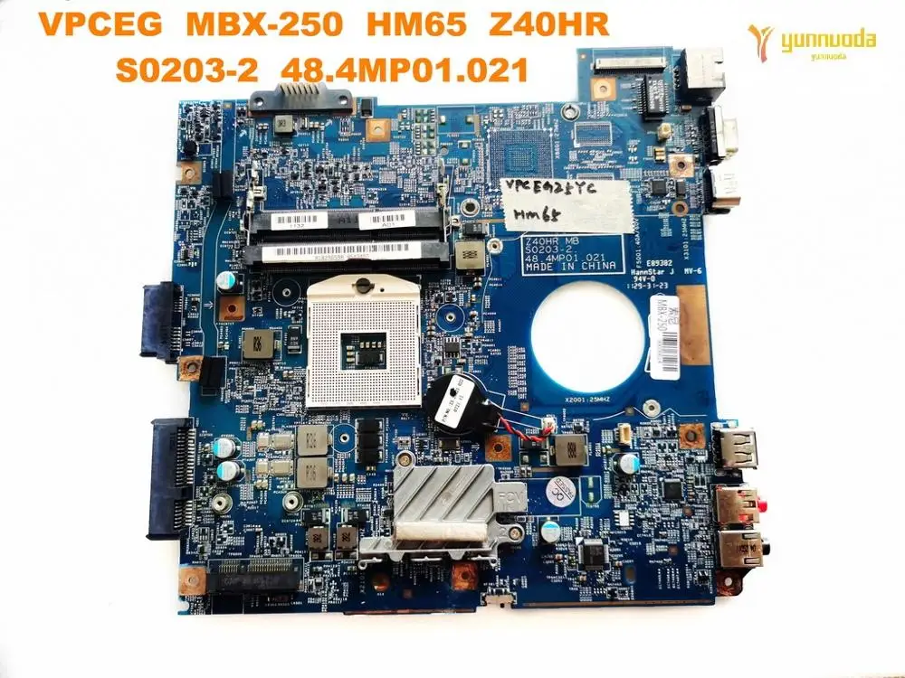 Original for SONY MBX-250 laptop  motherboard  VPCEG  MBX-250  HM65  Z40HR  S0203-2  48.4MP01.021 tested good free shipping