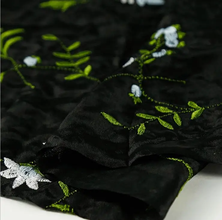 New pattern 50D plant embroidered fabric, skirt casual wear decorative fabric