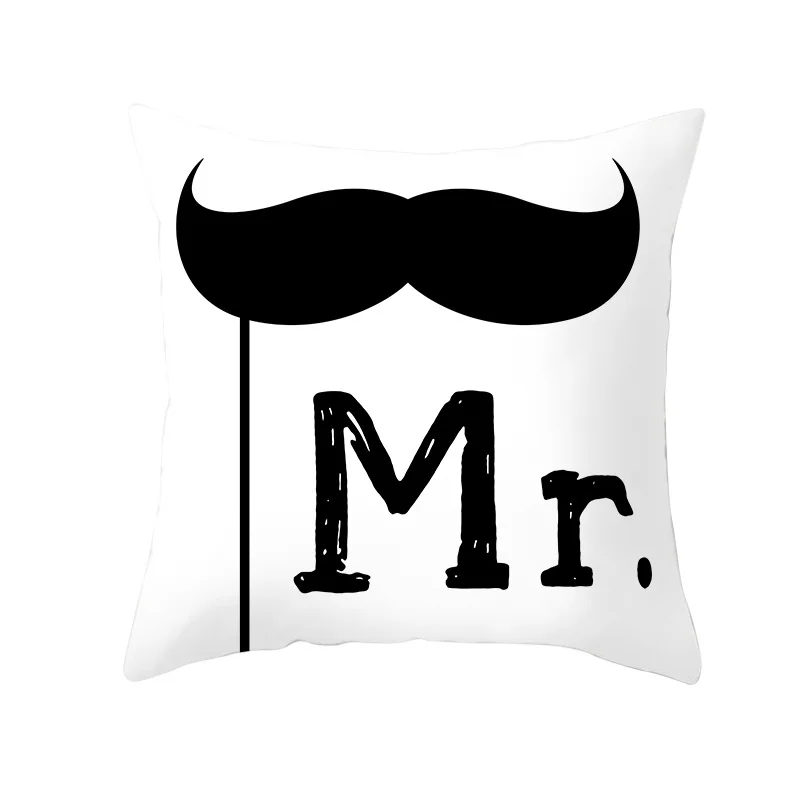 Letter Love Cushion Cover Black White Red Throw Pillow Case For Couple Polyester Sofa Home Decorative Pillow Cover Amortiguar