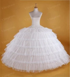 Enaguas blancas grandes para adultos, vestido de baile súper hinchado, antideslizante, vestido Formal de boda, nuevo, grande, 6 aros, crinolina larga