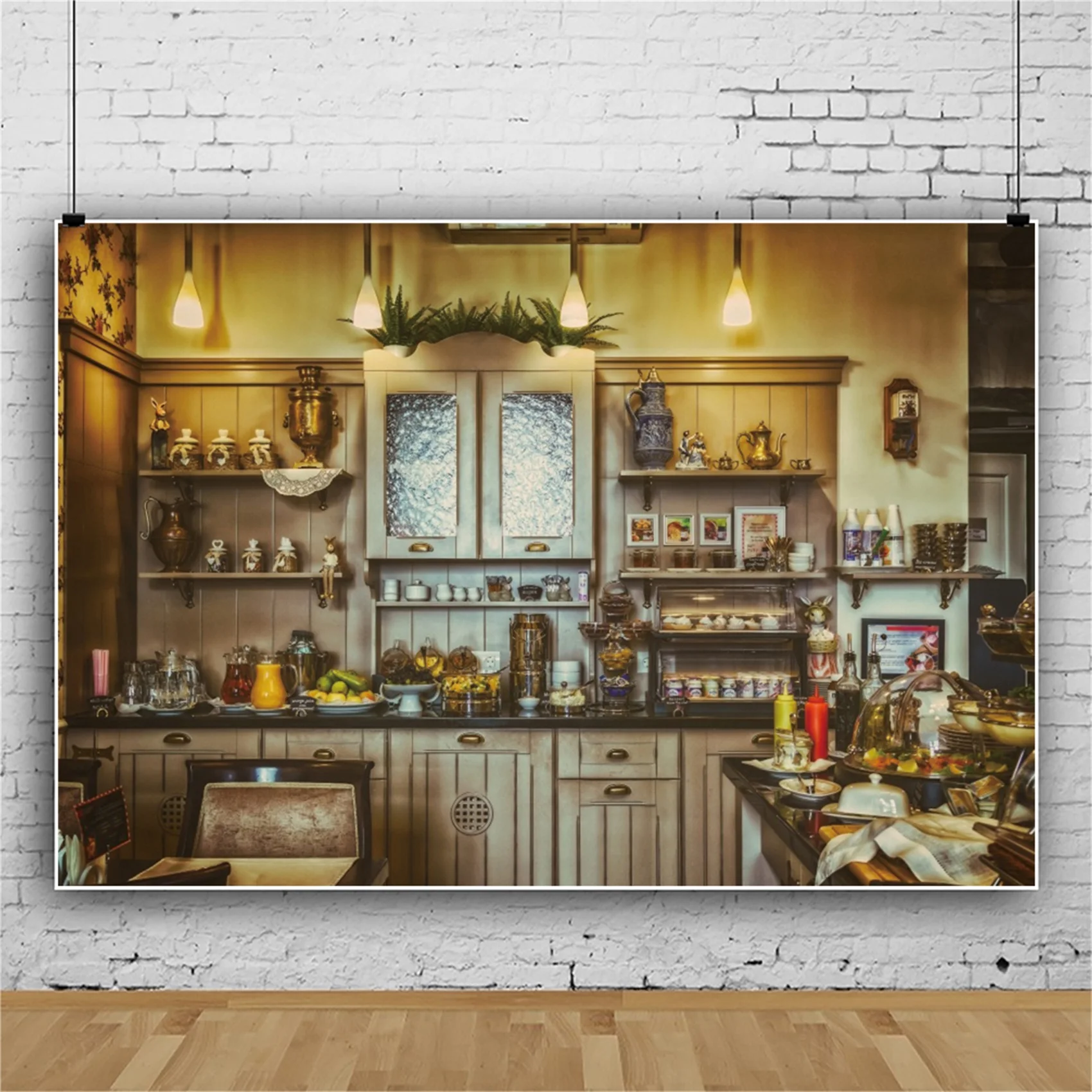 Laeacco Nội Thất Gỗ Vintage Ban Bếp Trang Trí Nhà Nhiếp Ảnh Phông Nền Chụp Ảnh Ảnh Nền Cho Studio Ảnh