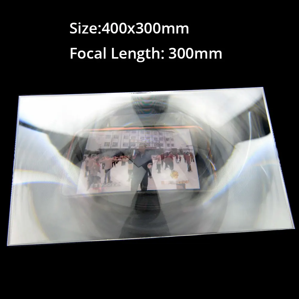 

400x300mm Fresnel Lens Optical PMMA Plastic Solar Fresnel Lens Focal Length 300mm Projector Plane Magnifier Cncentrator Lens