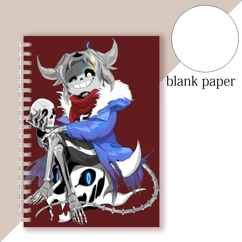 Undertale Sans Spiral Ring Reusable Notebook Cosplay Figure Tpu Doggo Papyrus Gaster Blaster Note Book Memo Pad Planner Journal