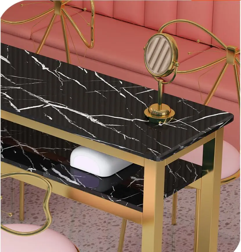 Manicure table simple modern single double three person manicure table table table chair set simple table double deck