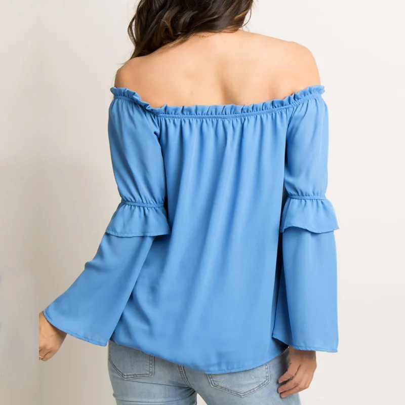 Maternity 2019 Summer Autumn Pregnancy Women Chiffon Shirt Sexy Off Shoulder Slash Neck Casual Loose Tees Tops Plus Size