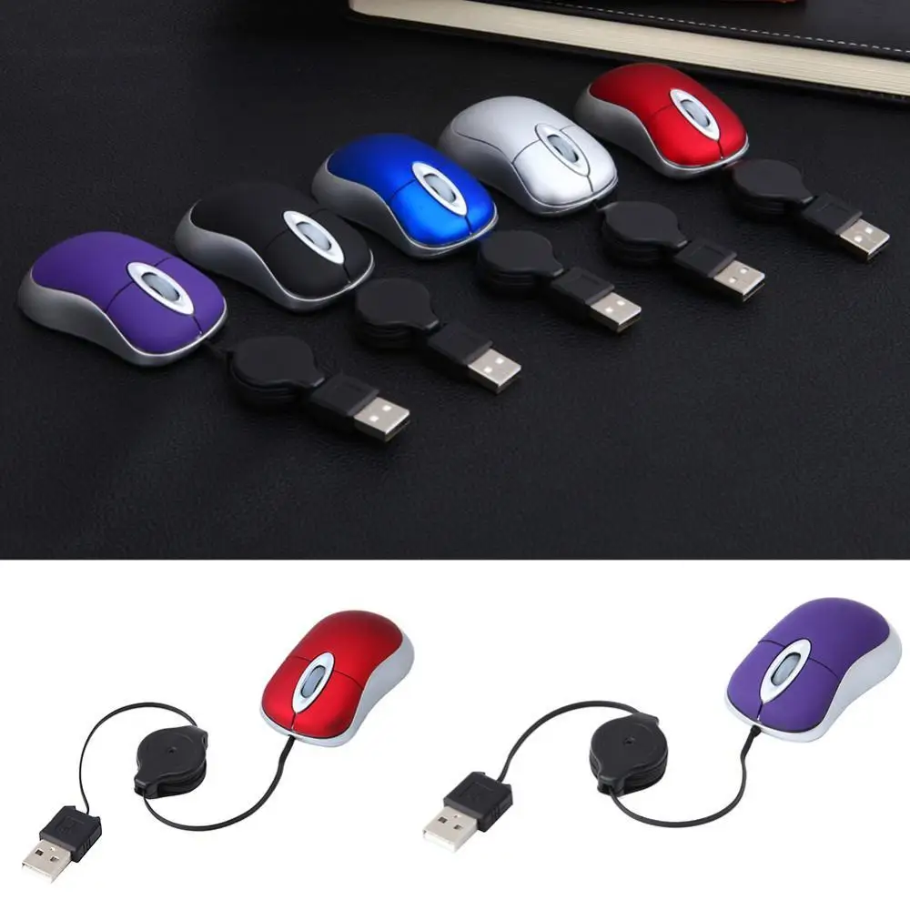 80% off New Cute Girl Creative Computer Mice Telescopic 3 Keys 1600DPI Laptop USB Retractable Cable Optical Mini Wired Mouse