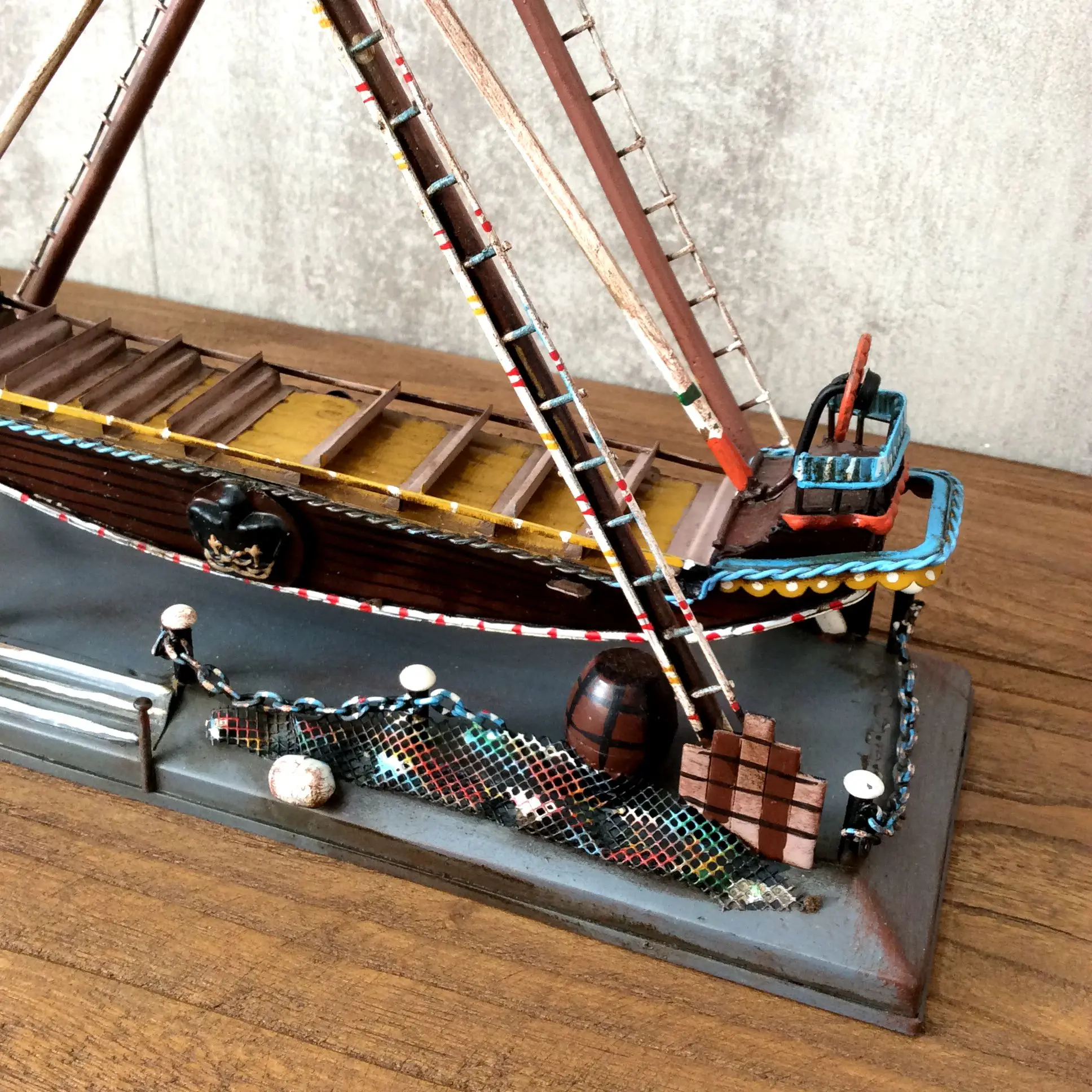 Viking Ironwork Pirateship Model Tin Retro Crafts Handmade Collection Handicraft Decorations Gifts Retro Nostalgic Metal Crafts