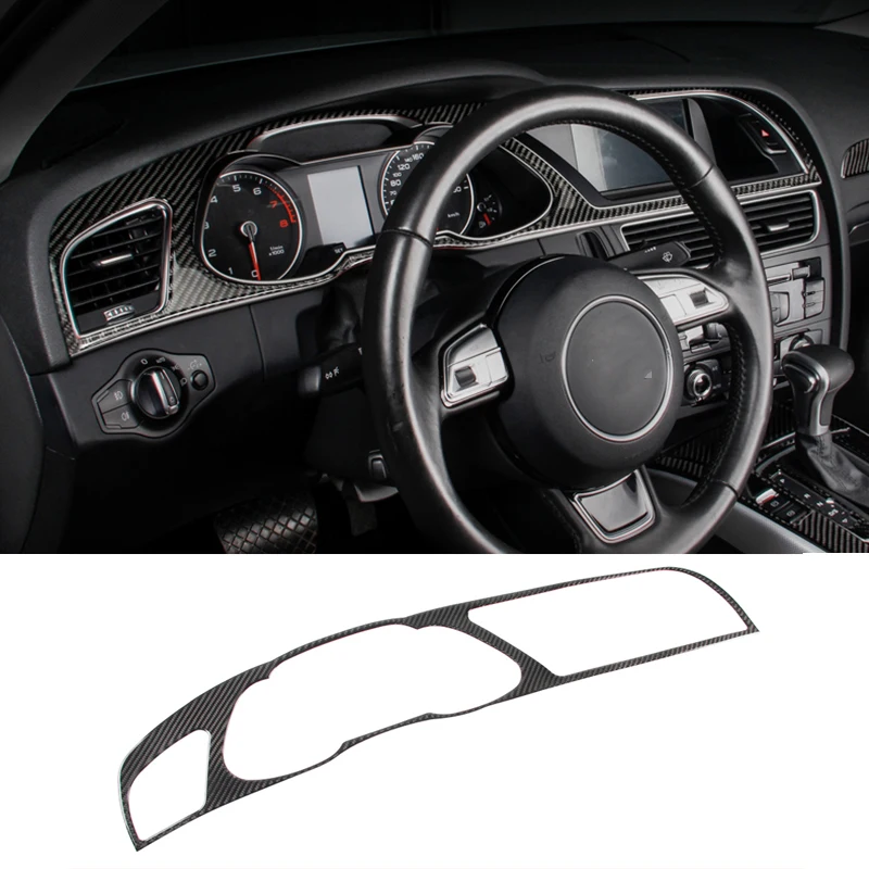 

Carbon Fiber Soft TPU Gel Cover For Audi A4 B8 2008-2015 Interior Dashboard Meter Frame Moulding Strips Trim