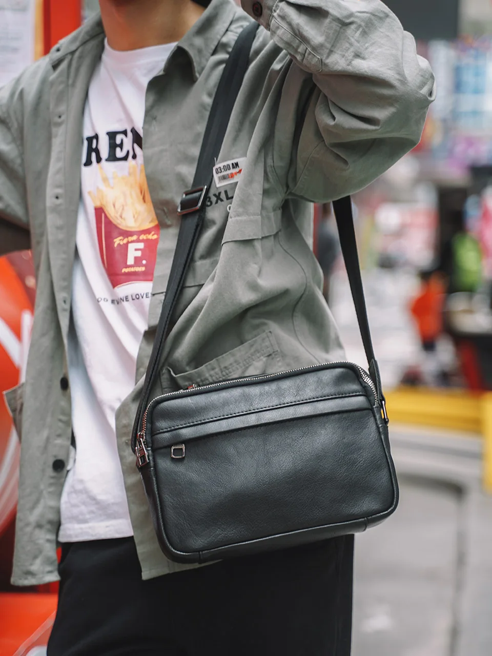 NUPUGOO Casual männer Schulter Tasche Aus Echtem Leder Klassische Umhängetasche Einfache Crossbody Hohe Qualität Leder Für 9,7 Zoll iPad – Detail 4