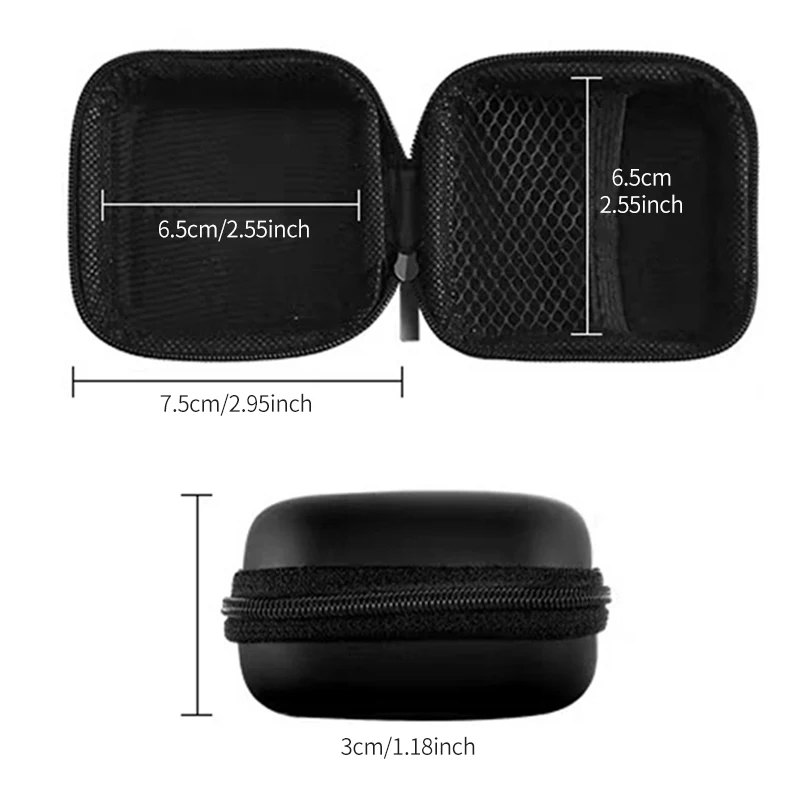 Storage Bag for Hearing Aids Invisible Zipper for Hearing Aid Earbuds Carrying Case Hearing Aids Box Holder BTE ITE