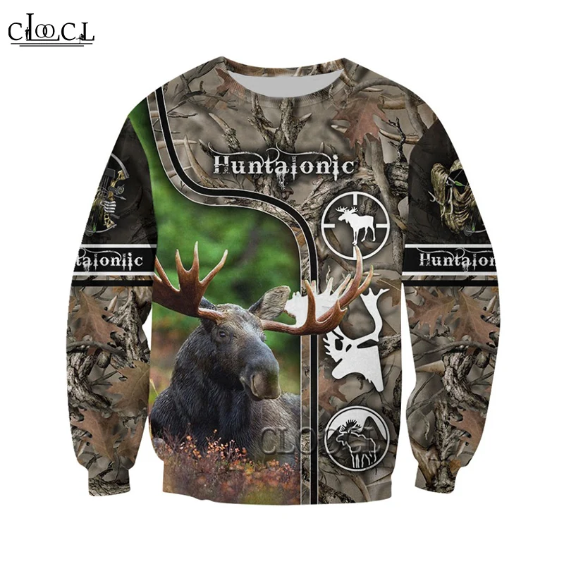 

HX Drop Shipping Animal Huntaholic Lovely Moose 3D Printed Mens Women Hoodie Harajuku Sweatshirt Unisex Casual Zipper Pullover