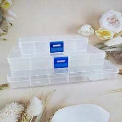 Apeur 1Pcs Plastic Opbergdoos Sieraden Doos Compartiment Container Voor Kralen Oorbellen Box Sieraden Rechthoek Box Case 10/13/24 slots