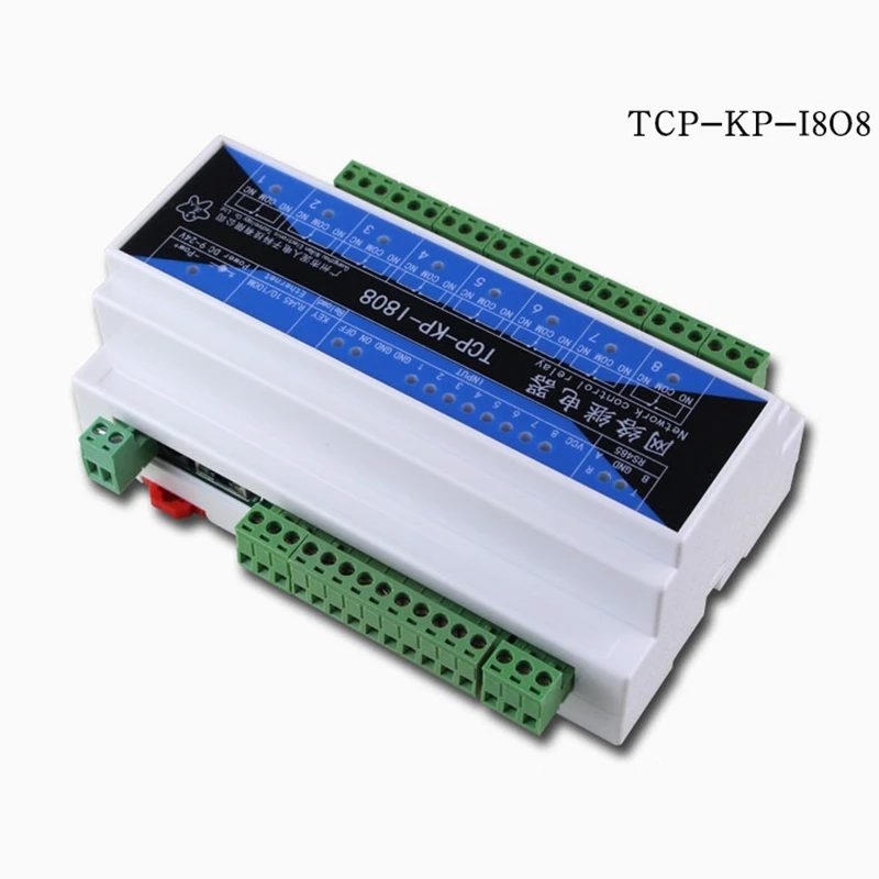 Industrial 8-way Network Relay Module timing time Delay Remote Control TCPIP Network Switch 485 Switch TCP-KP-I808