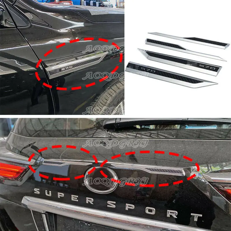 

Fit For LEXUS LX570 2016-2021 Details about ABS Fender Emblem Accent&Trunk Tailgate Trim Stickers Moulding Car Accessories 4PCS