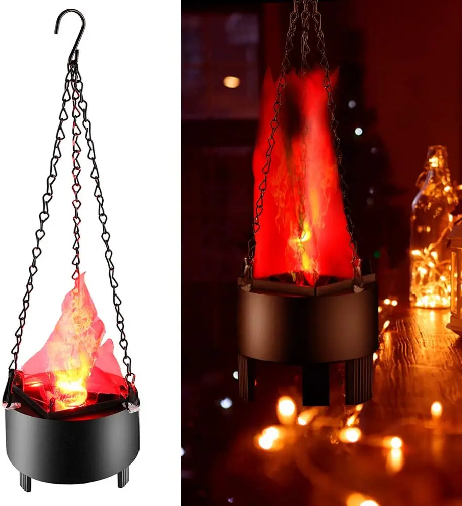 3D Artificial Flame Lamp, Mini Fake Fire Lamp Realistic Flame Stage Effect Light for Christmas New Year Club Decorative Campfire