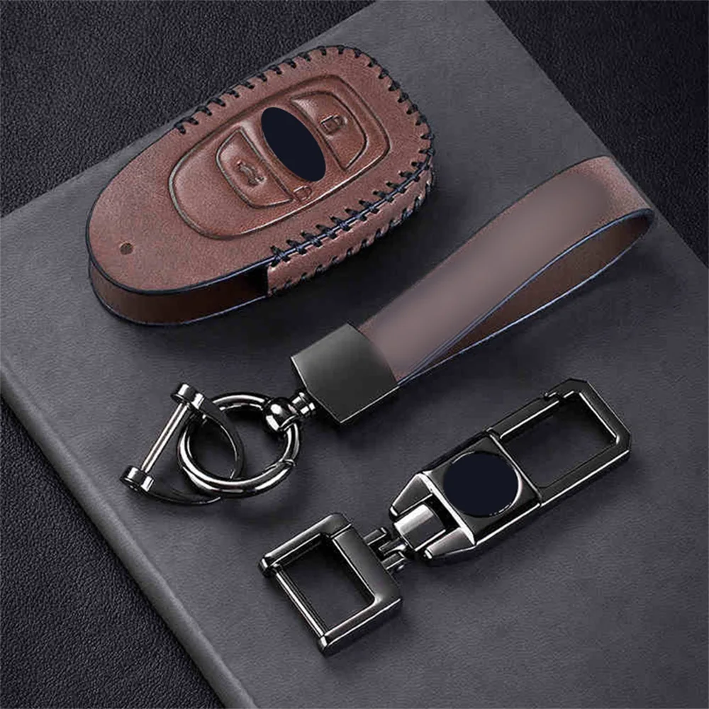 Top Layer Leather Car Remote Key Cover Case For Subaru BRZ Forester Legacy Outback WRX WRX STI Impreza XV Crosstrek Car Styling