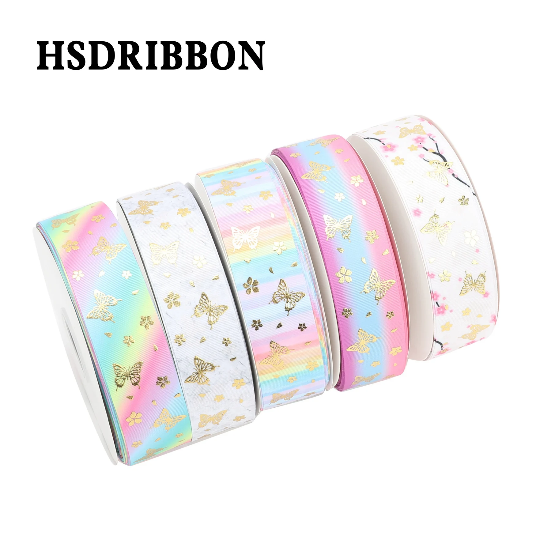 

HSDRIBBON Free Shipping 38mm 1-1/2inch hsd-design custom butterfly hologram Series on Grosgrain Ribbon