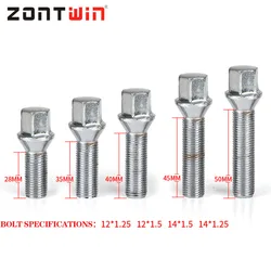 5Pieces NUTS SUIT FOR BMW X1X3X5X6X73Series 28/35/40/45/50/55/60mm lengthen Steel Wheel Bolts M14 x 1.5 12*1.5 14*1.2512*1.25