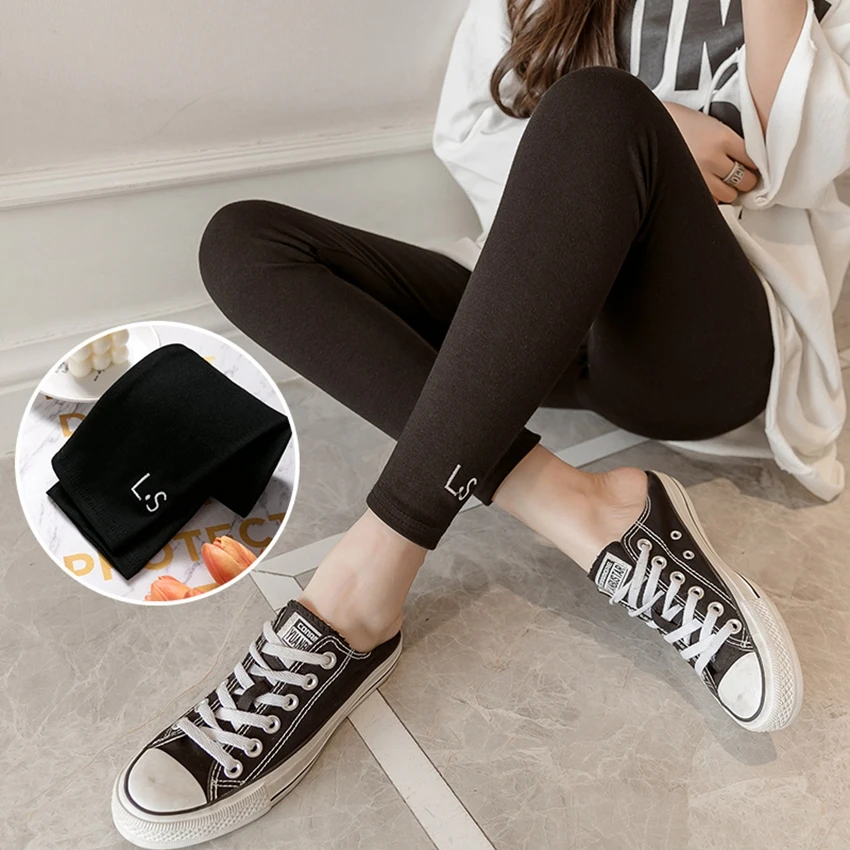 Pregnant women's leggings spring and autumn belly lift pants pregnant women's feet pants Slim all-match maternity clothes