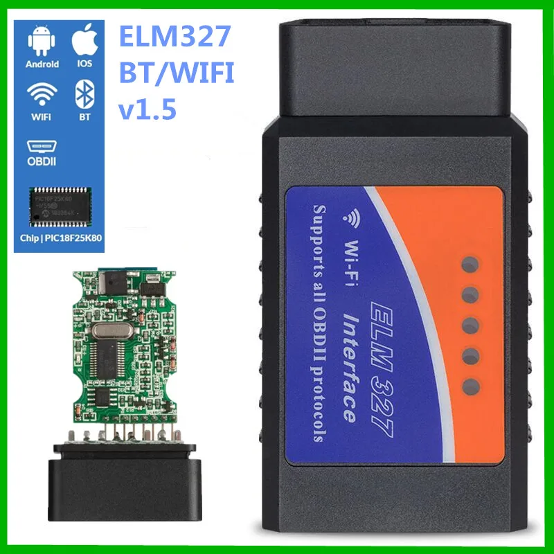 Автомобильный диагностический инструмент MINI ELM327 V1.5, сканер OBD2 PIC18F25K80, Bluetooth/wifi, ELM327, для Android, IOS, PK, Vgate, icar 2, считыватель OBDII